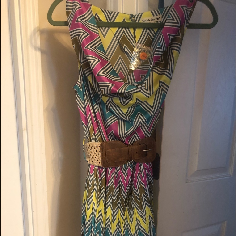 Multi Color chevron print dress